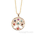 Pendentif de Chakra arbre Charm en acier inoxydable pour Noël